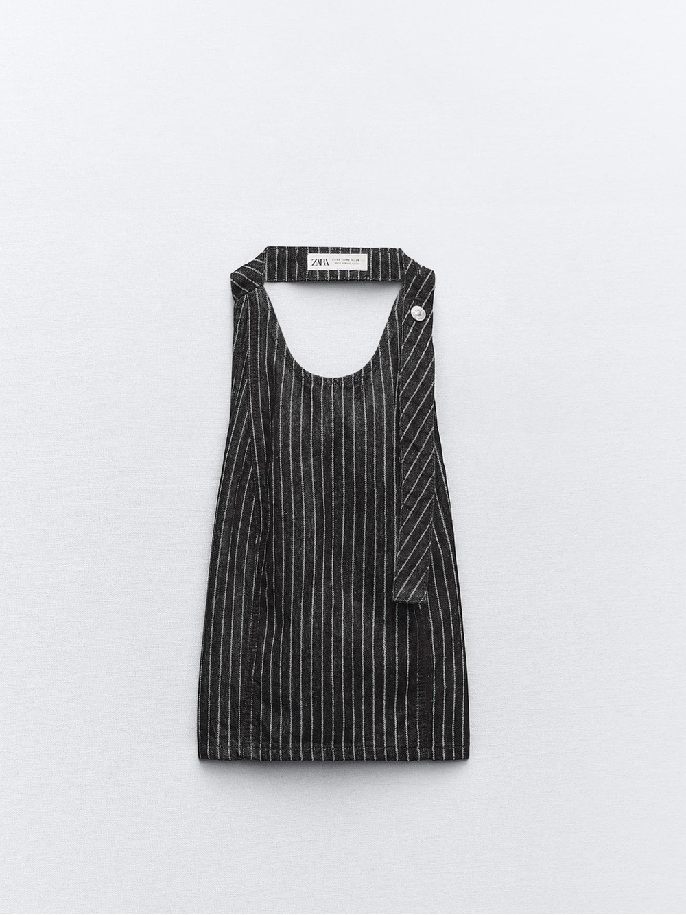 ZARA - STRIPED DENIM HALTER TOP